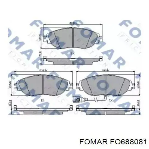 FO688081 Fomar Roulunds колодки тормозные передние дисковые