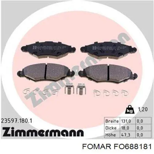 FO688181 Fomar Roulunds Колодки передние