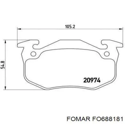 Передние тормозные колодки FO688181 Fomar Roulunds