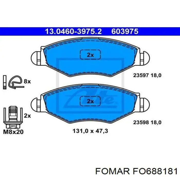 Тормозные колодки Fomar Roulunds 688181