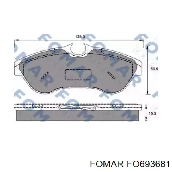 FO693681 Fomar Roulunds sapatas do freio dianteiras de disco