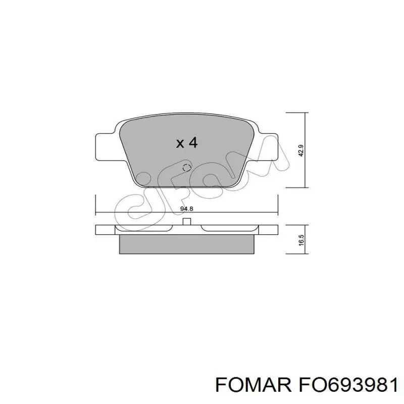 Задние дисковые колодки Fomar Roulunds FO693981