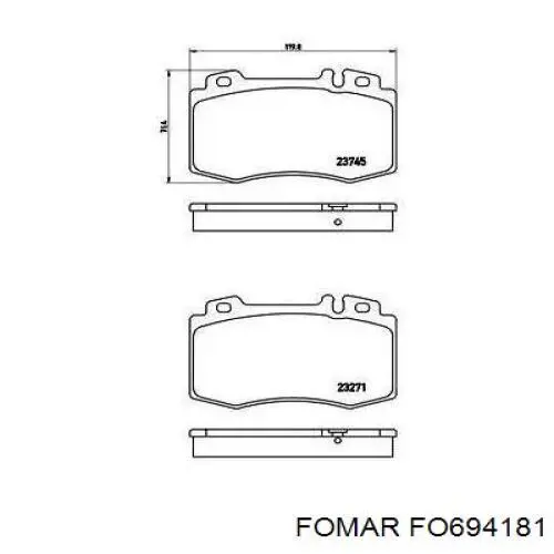 Тормозные колодки Fomar Roulunds FO694181