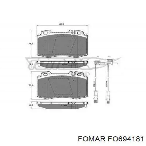 Колодки Fomar Roulunds FO694181 цена, от 30.27 USD
