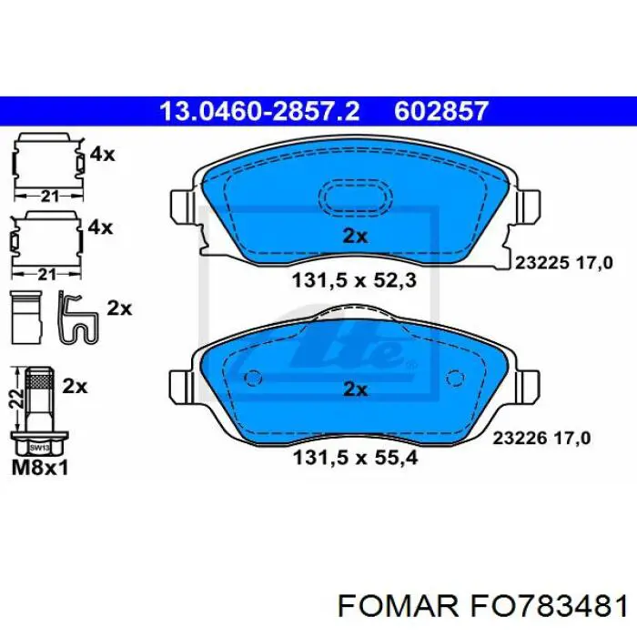 Купить FO783481 Fomar Roulunds Колодки тормозные