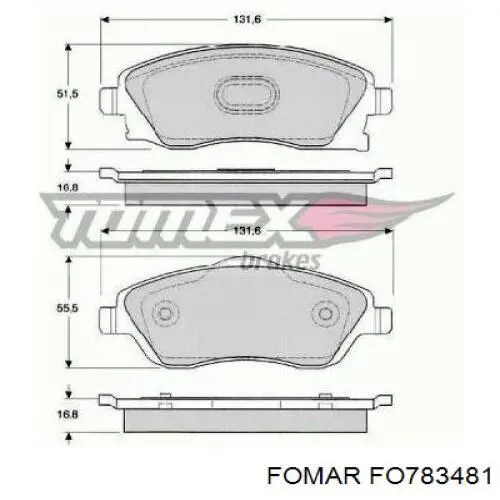 Тормозные колодки Fomar Roulunds FO783481