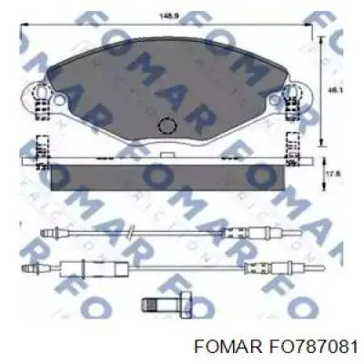 Передние тормозные колодки FO787081 Fomar Roulunds