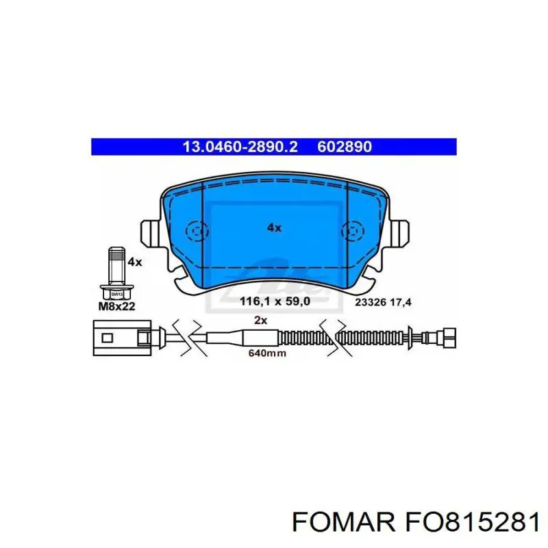 Задние дисковые колодки Fomar Roulunds FO815281