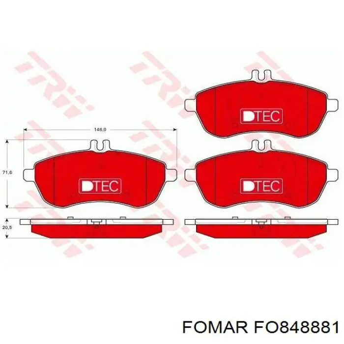 Тормозные колодки Fomar Roulunds FO848881