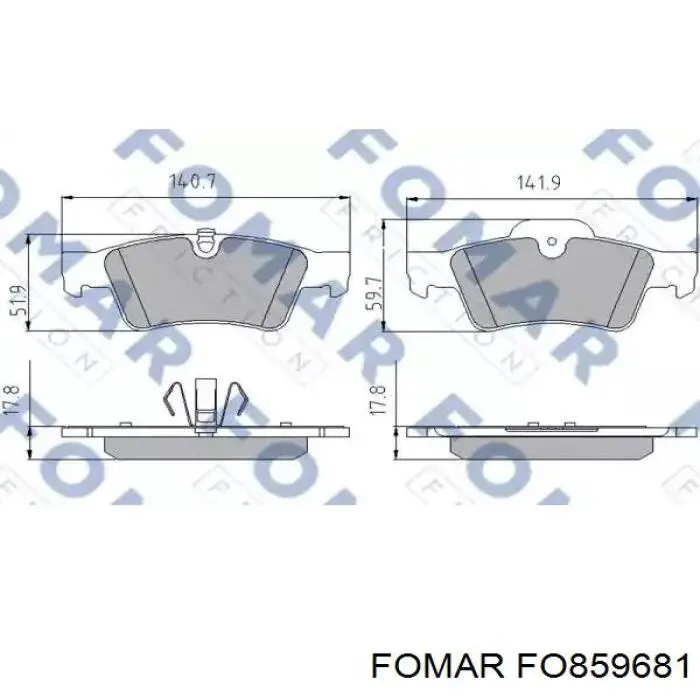 Задние тормозные колодки FO859681 Fomar Roulunds