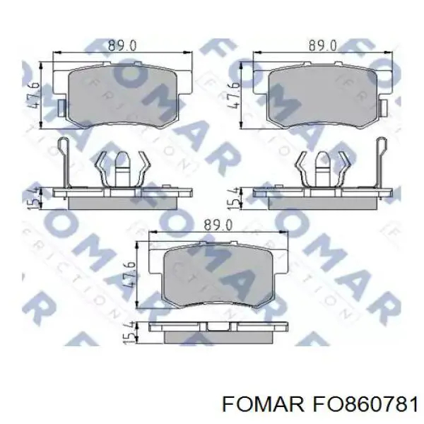 Задние тормозные колодки FO860781 Fomar Roulunds