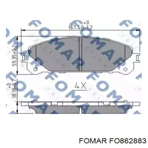FO862883 Fomar Roulunds колодки тормозные передние дисковые