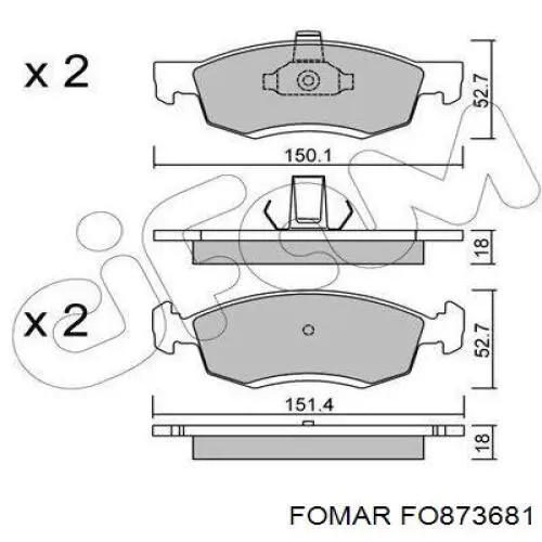 Колодки Fomar Roulunds FO873681 цена, от 22.66 USD