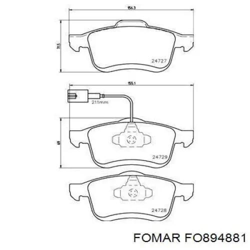 Тормозные колодки Fomar Roulunds FO894881