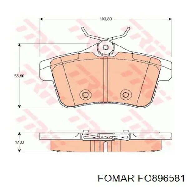 Купить FO896581 Fomar Roulunds Колодки тормозные задние, дисковые