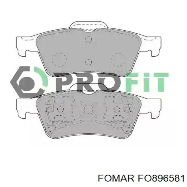 Задние тормозные колодки FO896581 Fomar Roulunds