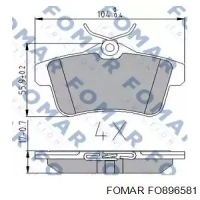 Pastillas de freno traseras FO896581 Fomar Roulunds