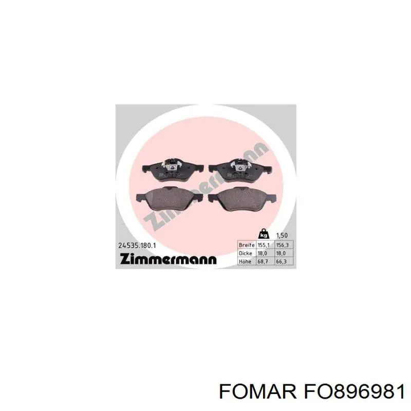 Передние тормозные колодки FO896981 Fomar Roulunds
