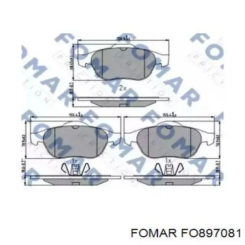 Pastillas de freno delanteras FO897081 Fomar Roulunds