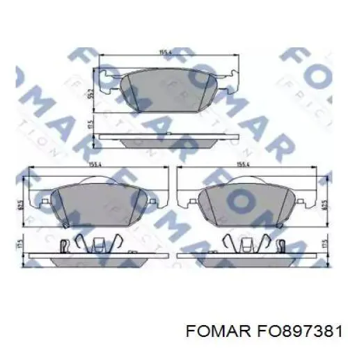 Передние тормозные колодки FO897381 Fomar Roulunds