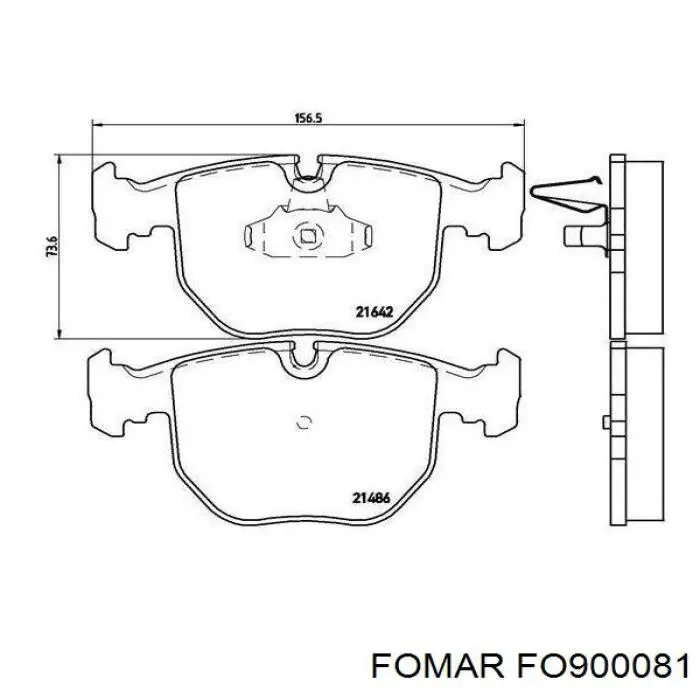 Передние тормозные колодки FO900081 Fomar Roulunds