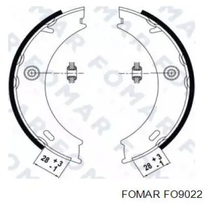 FO 9022 Fomar Roulunds колодки ручника (стояночного тормоза)