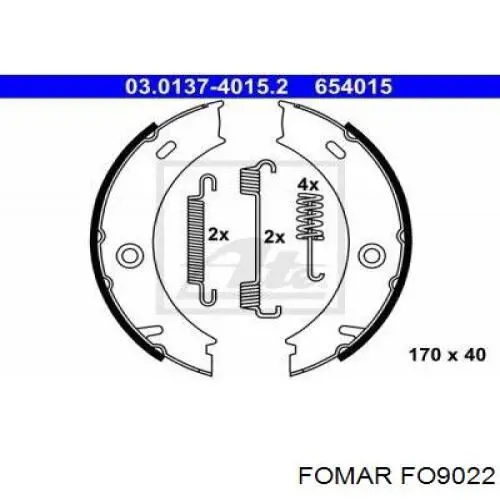 Тормозные колодки стояночного тормоза Fomar Roulunds FO9022 цена, от 16.10 USD