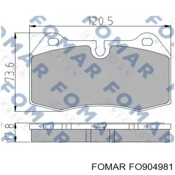 Передние тормозные колодки FO904981 Fomar Roulunds