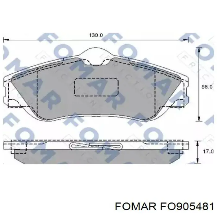 Передние тормозные колодки FO905481 Fomar Roulunds