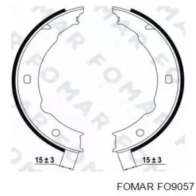 FO9057 Fomar Roulunds колодки ручника (стояночного тормоза)