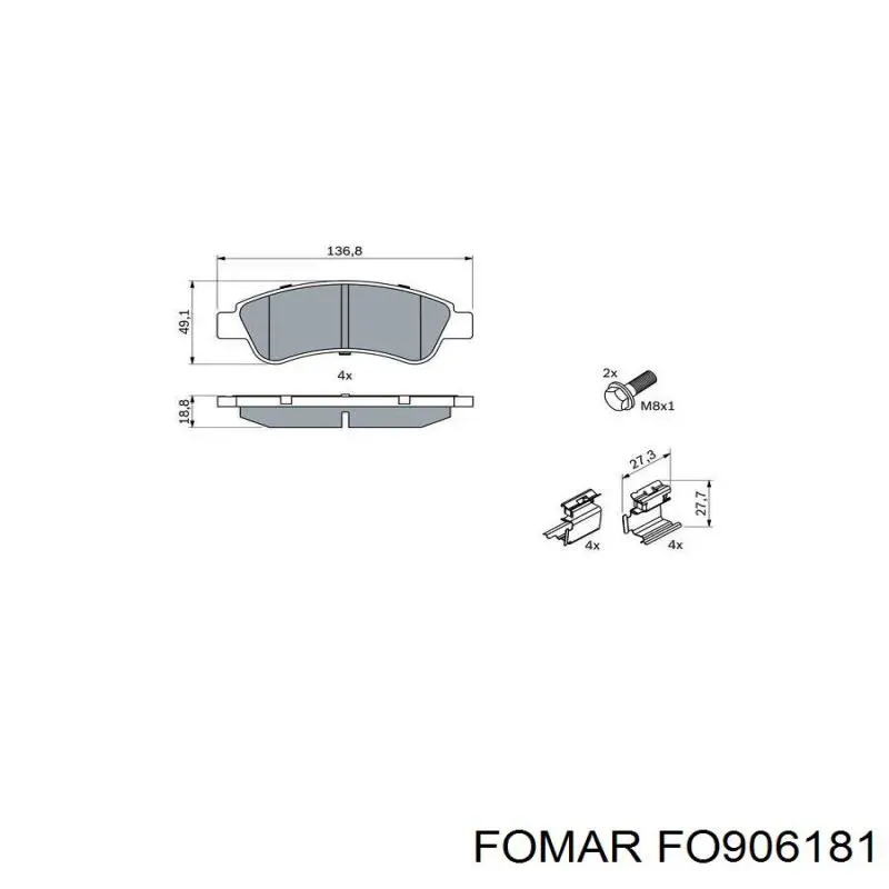 Колодки Fomar Roulunds FO906181 цена, от 19.51 USD