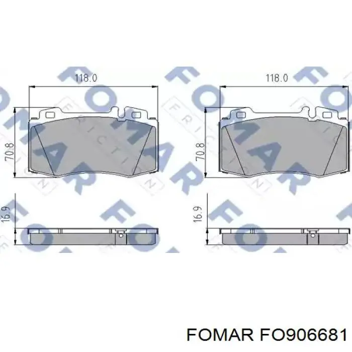 Передние тормозные колодки FO906681 Fomar Roulunds