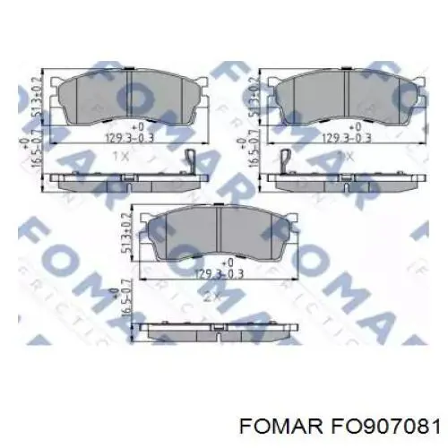 FO907081 Fomar Roulunds колодки тормозные передние дисковые