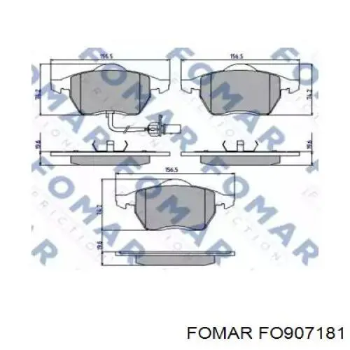 FO907181 Fomar Roulunds колодки тормозные передние дисковые