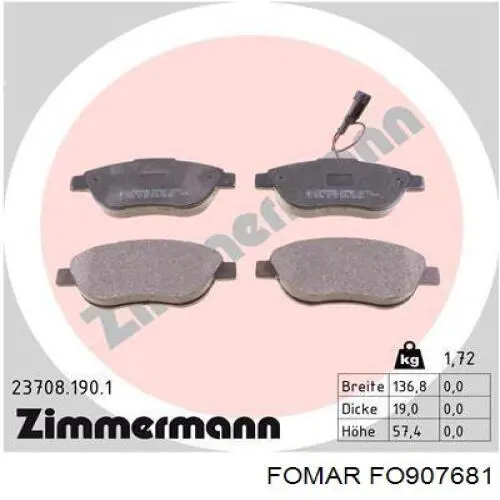 Купить FO907681 Fomar Roulunds Колодки тормозные