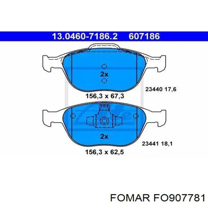 Передние тормозные колодки FO907781 Fomar Roulunds