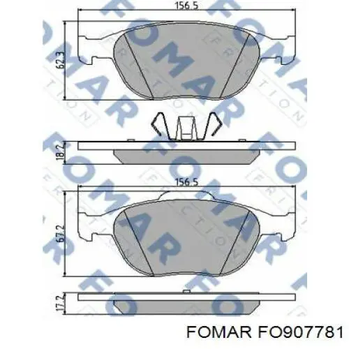 Передние тормозные колодки FO907781 Fomar Roulunds