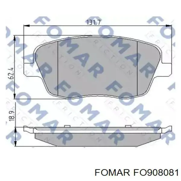 FO 908081 Fomar Roulunds колодки тормозные передние дисковые