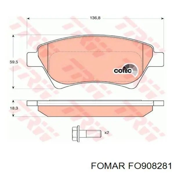 Колодки Fomar Roulunds FO908281 цена, от 21.54 USD