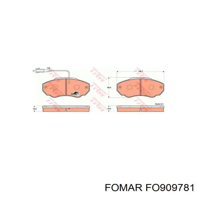 Купить FO909781 Fomar Roulunds Колодки тормозные
