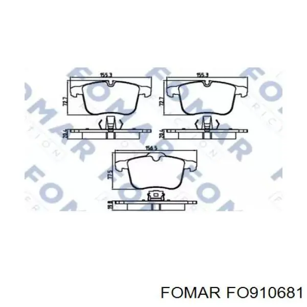 FO910681 Fomar Roulunds колодки тормозные передние дисковые