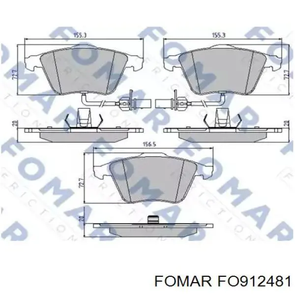 FO 912481 Fomar Roulunds колодки тормозные передние дисковые