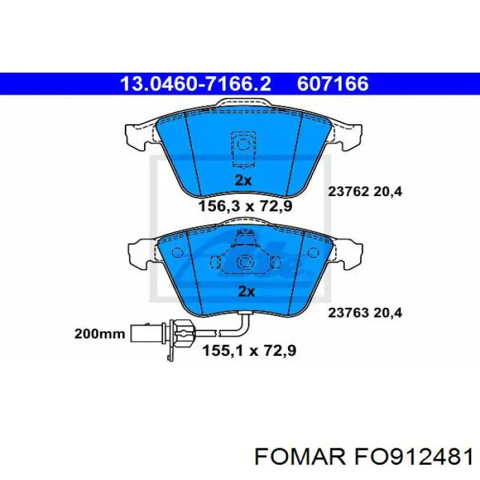 Купить FO912481 Fomar Roulunds Колодки тормозные