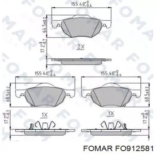 Задние дисковые колодки Fomar Roulunds FO912581