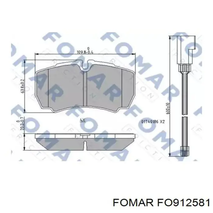 FO 912581 Fomar Roulunds колодки тормозные задние дисковые