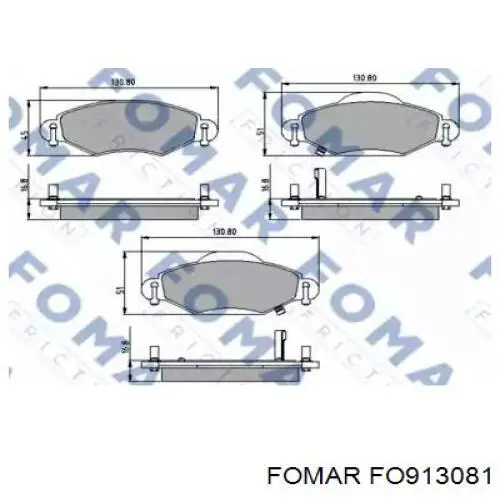 FO 913081 Fomar Roulunds передние тормозные колодки