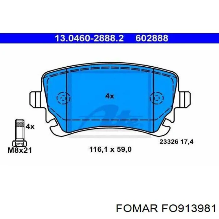 Задние тормозные колодки RD3323DB1516 Rider