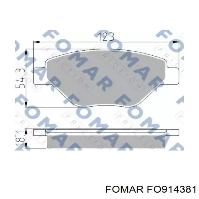 FO914381 Fomar Roulunds колодки тормозные передние дисковые