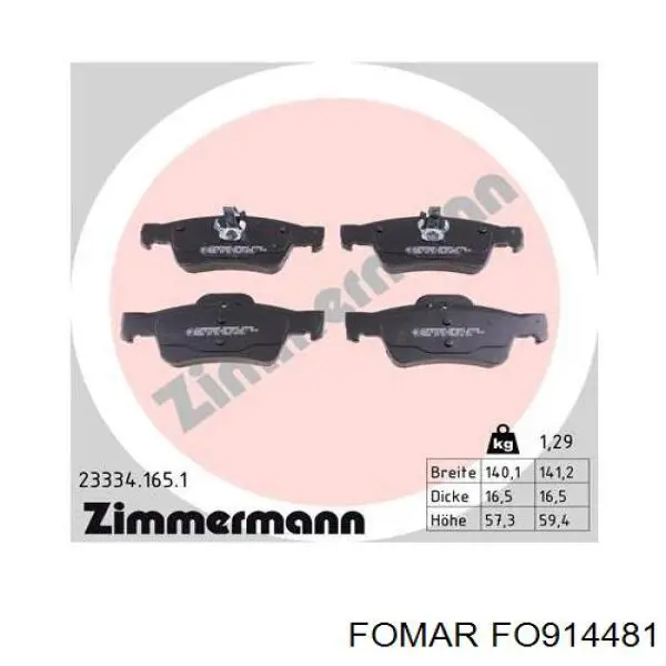 Купить FO914481 Fomar Roulunds Колодки тормозные задние, дисковые