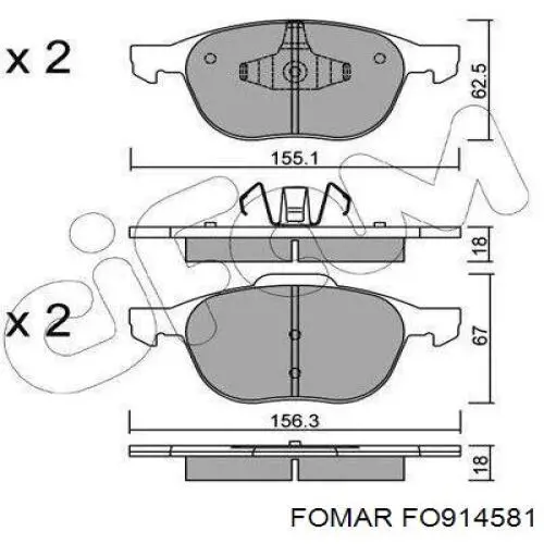 Колодки Fomar Roulunds FO914581 цена, от 22.24 USD
